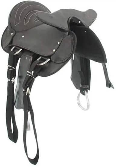 Sela Australiana De Cabeça Simples Completa Passeio Preta De Couro