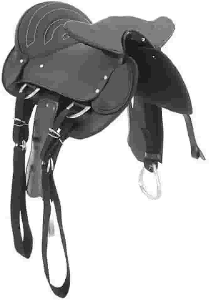 Sela Australiana De Cabeça Simples Completa Passeio Preta De Couro