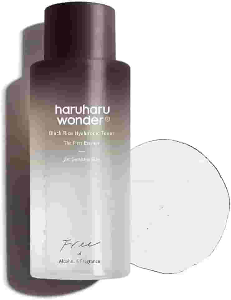 haruharu Wonder – Tônico hialurônico de arroz preto para peles sensíveis, sem álcool, sem fragrância, hidratação profunda, pele de vidro, cuidados com a pele coreana, vegano, sem crueldade
