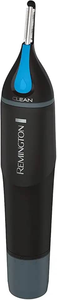 Remington Aparador de nariz, orelha e detalhes NE3855 com tecnologia CLEANBoost para facilitar a lavagem, acessório de pente para aparar sobrancelhas, preto