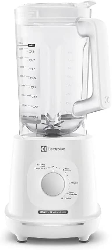 Electrolux Liquidificador Electrolux 1300W 3.2L Efficient TriForce 12 Velocidades Branco (EBL1310) 127V