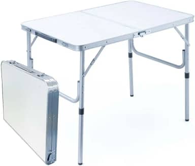 Mesa Dobravel Portatil, Escrivaninha Dobravel Maleta para Camping Cozinha Estudo(90×60×70CM)