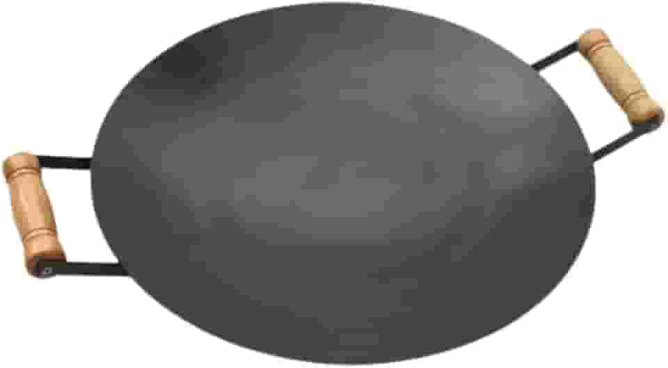 Disco de Arado Tacho Chapa de Aço 40 cm Panela Multiuso Cozimento Para Churrasco Cabo de Madeira