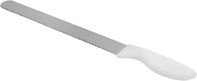 Faca Serrilhada 8 Pol Cabo Branco – Ideal para Cortar Pão, Bolo e Tortas sem Amassar