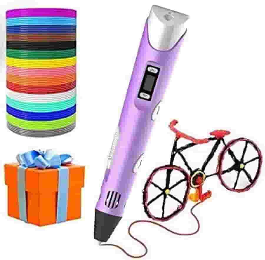 Caneta de Impressão 3D Profissional MAXBROTHERS Pode Ajustar Temperatura/Velocidade, Presente DIY Criativo