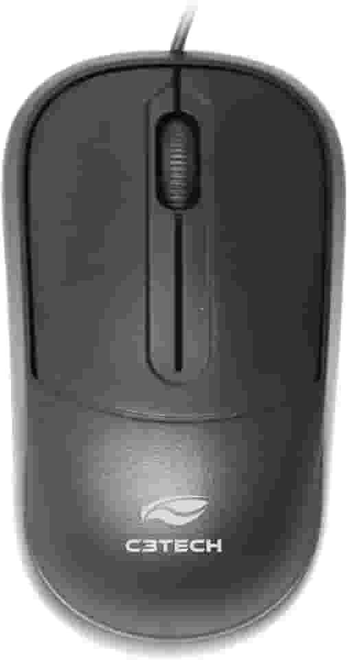 C3Tech Mouse USB Preto MS-35BK 1000DPI Ambidestro Compatível MacOS, Linux, Chrome OS, Windows, PC e Mac