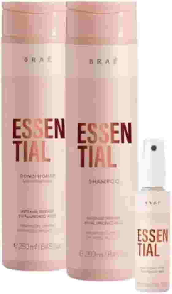 Kit de Cuidados Essenciais Braé - Duo 250ml + Mini 60ml: Hidratação Progressiva, Nutrição e Reparação, Proteção Térmica