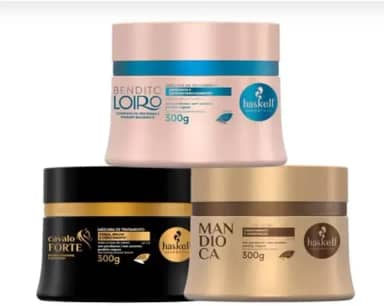 Kit Cronograma Capilar Crescimento, Hidratação, Nutrição e Regeneração Haskell 300g