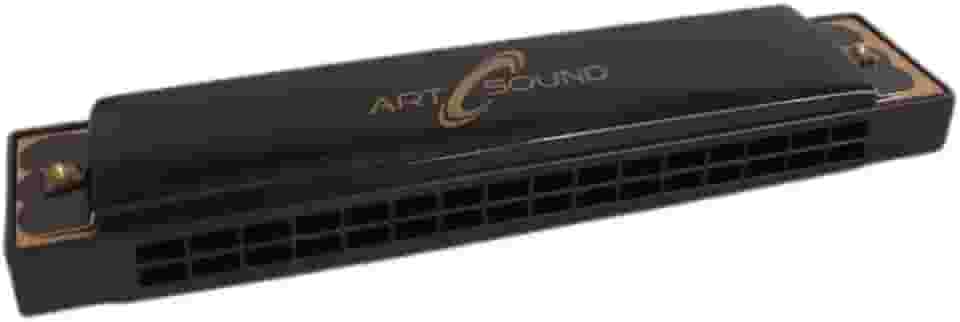 Gaita Art Sound 16 Vozes Harmônica Cromática 14cm x 3,5cm Para Iniciantes Preta