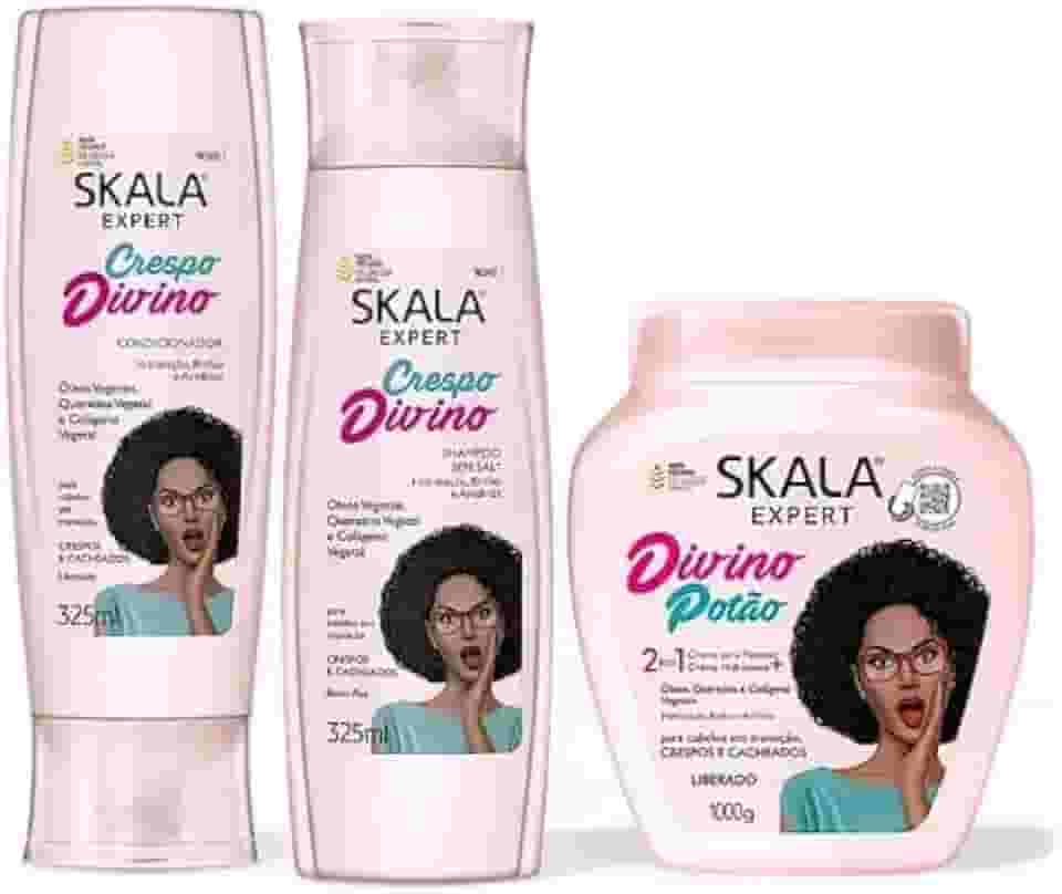 Kit Skala Crespo Divino - Shampoo 325 ml + Condicionador 325 ml + Creme de Tratamento 1 kg.