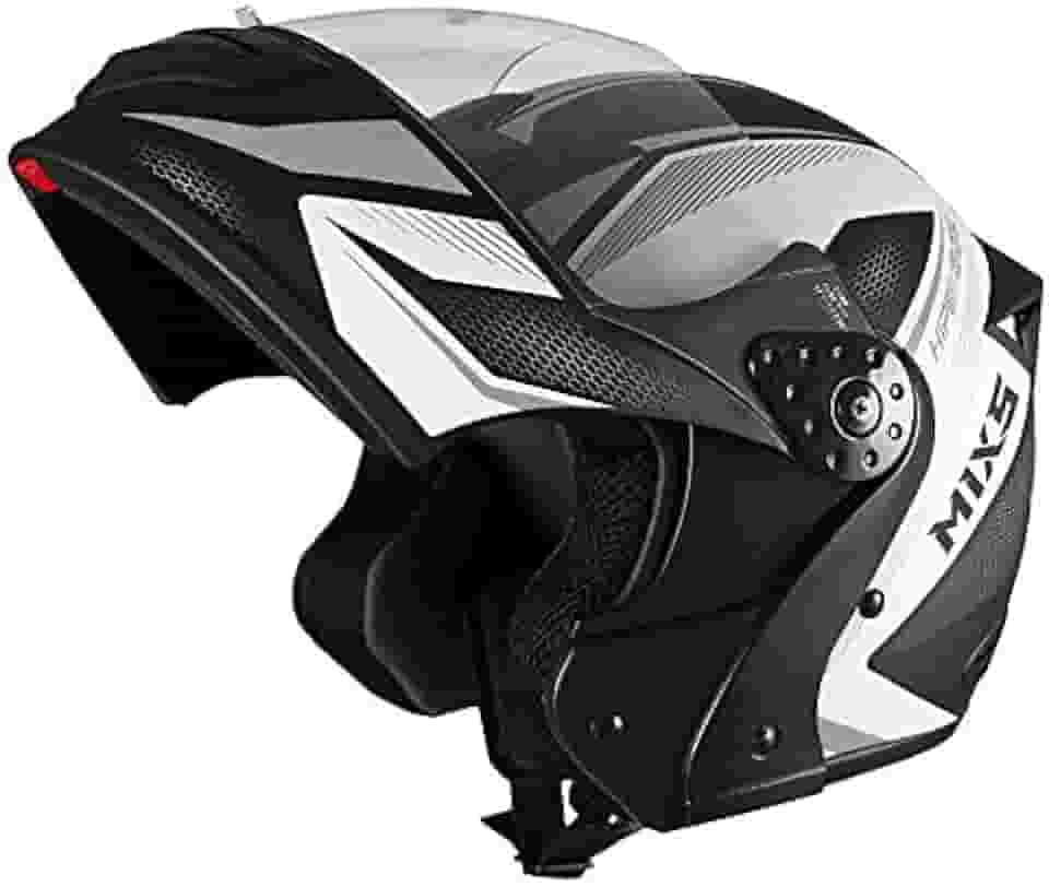 Capacete de Moto Mixs Gladiator Neo Brilhante Escamoteavel Articulado Robocop Rosa