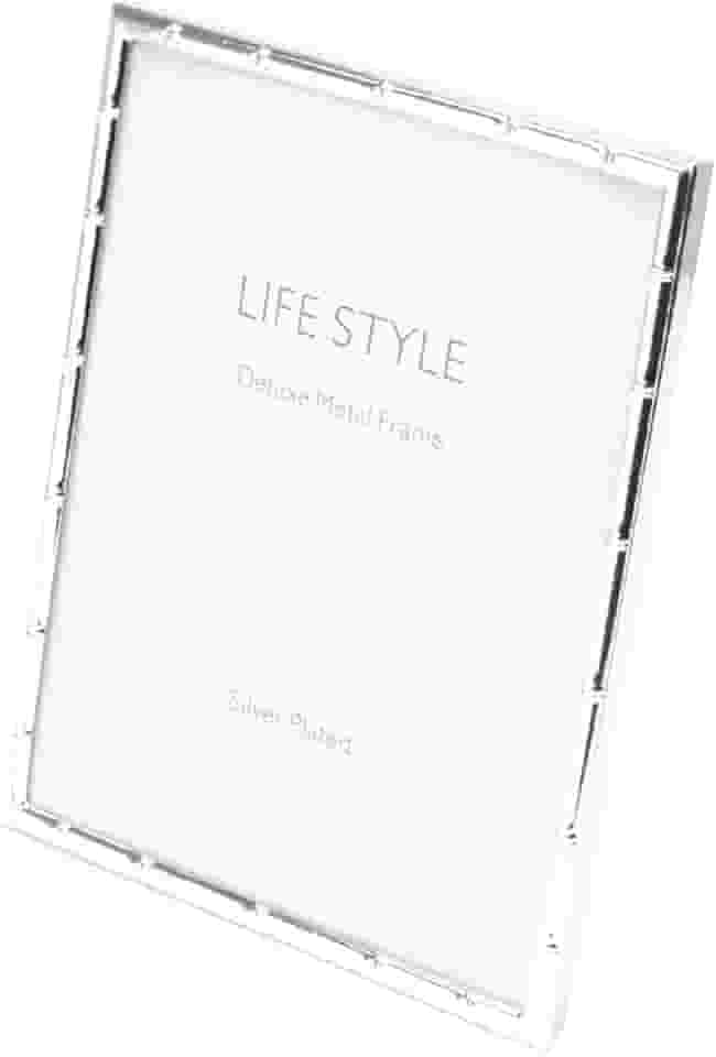 WOLFF Porta-Retrato de Aço Bambu Prata 10cm x 15cm - Enxoval - Casamento - Decoração - Álbum de Fotos - Enfeites - Moldura Elegante Para Mesa e Parede