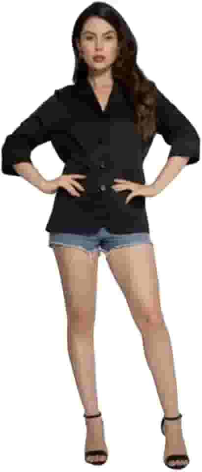 Blazer Social Feminino 3/4 em Alfaiataria com Botões Blz-003