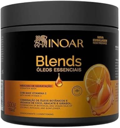 Inoar, Blends Creme para Pentear Hidratação e Brilho com Óleos de Coco, Abacate e Argan - 500g