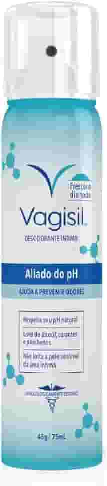 Vagisil Desodorante Íntimo Feminino Spray, Aliado do pH, Ajuda a Prevenir Odores, Cheiro Leve, 75ml
