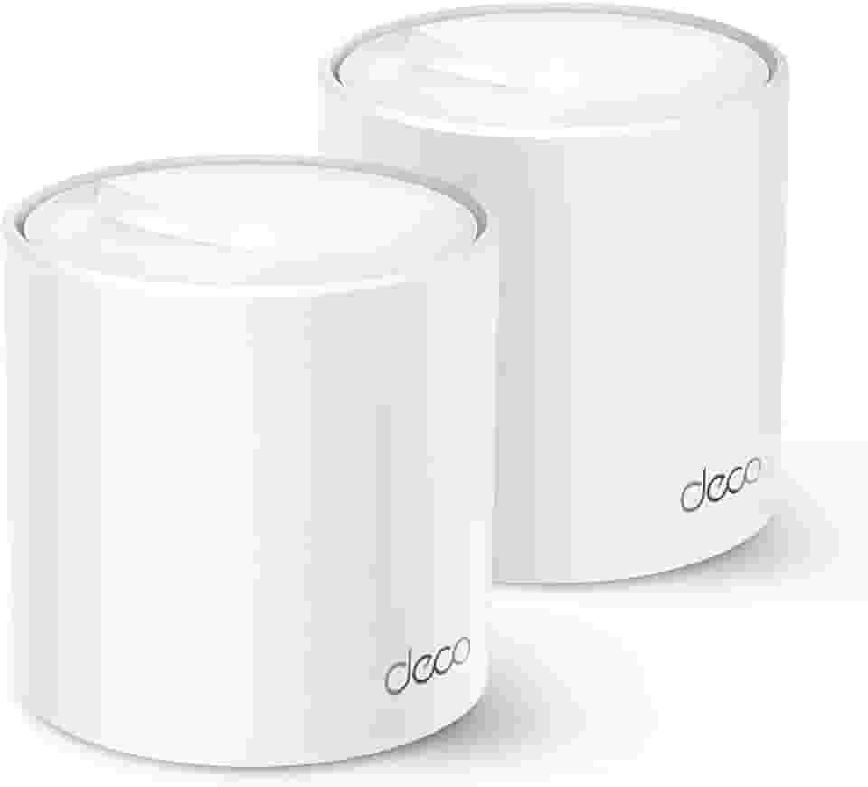 TP-Link Deco X50 (3-PACK) – Sistema WiFi 6 AI Mesh, AX3000 Dual Band 2,4 GHz/5 GHz, Cobertura de até 600 m², 3 portas Gigabit por unidade, canal de banda 160 MHz, ODFMA, 1024QAM, branco