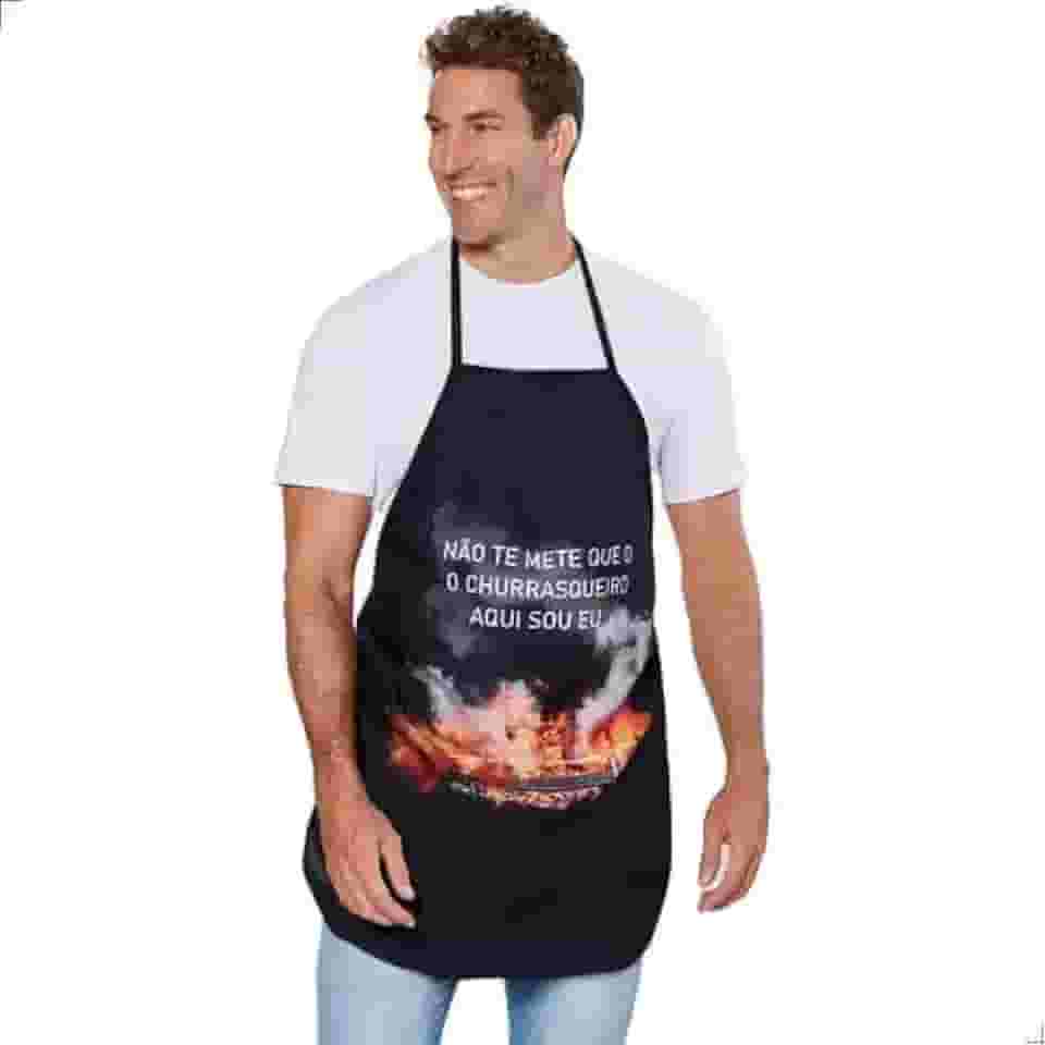 Avental Preto Divertido Frases De Churrasco Cozinheiro