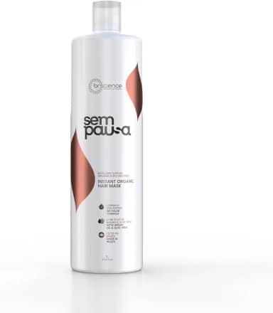Máscara Alisadora Orgânica Sem Pausa Brscience 1L - Alisamento em 15 Minutos - Tratamento Disciplinante, Sem Formol, para Todos os Tipos de Cabelos - Ação Imediata, Dermatologicamente Testada, Hidratação e Brilho