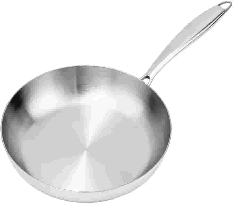 Frigideira Inox 20cm Antiaderente Saudável Sem Químicos Cabo Removível Aço Inox 304 Fundo Triplo Compatível com Fogões de Indução Gás Elétrico Forno Design Compacto Resistente