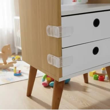 Kit 4 Travas de Gaveta Lateral Transparente com Adesivo 3M