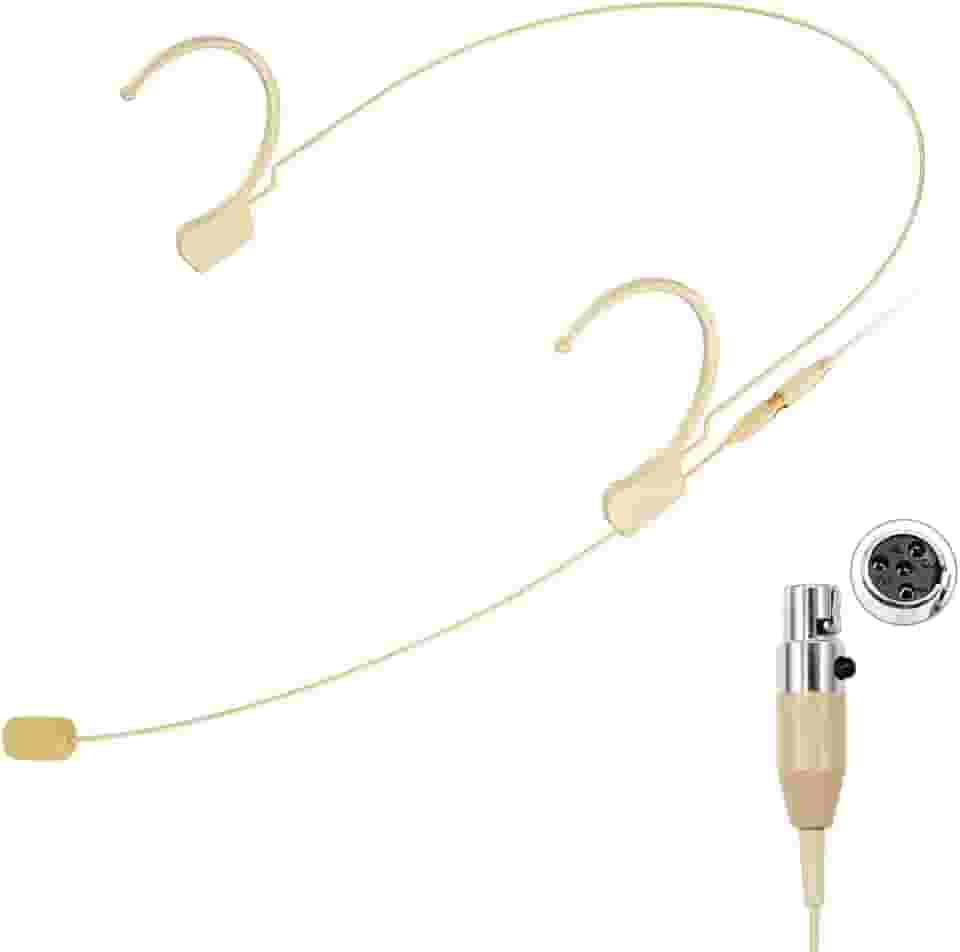 KIMAFUN Fone de ouvido/microfone de cabeça profissional para pendurar sobre a orelha, microfone condensador compatível com o sistema sem fio Shure, transmissor Bodypack, ideal para apresentações,