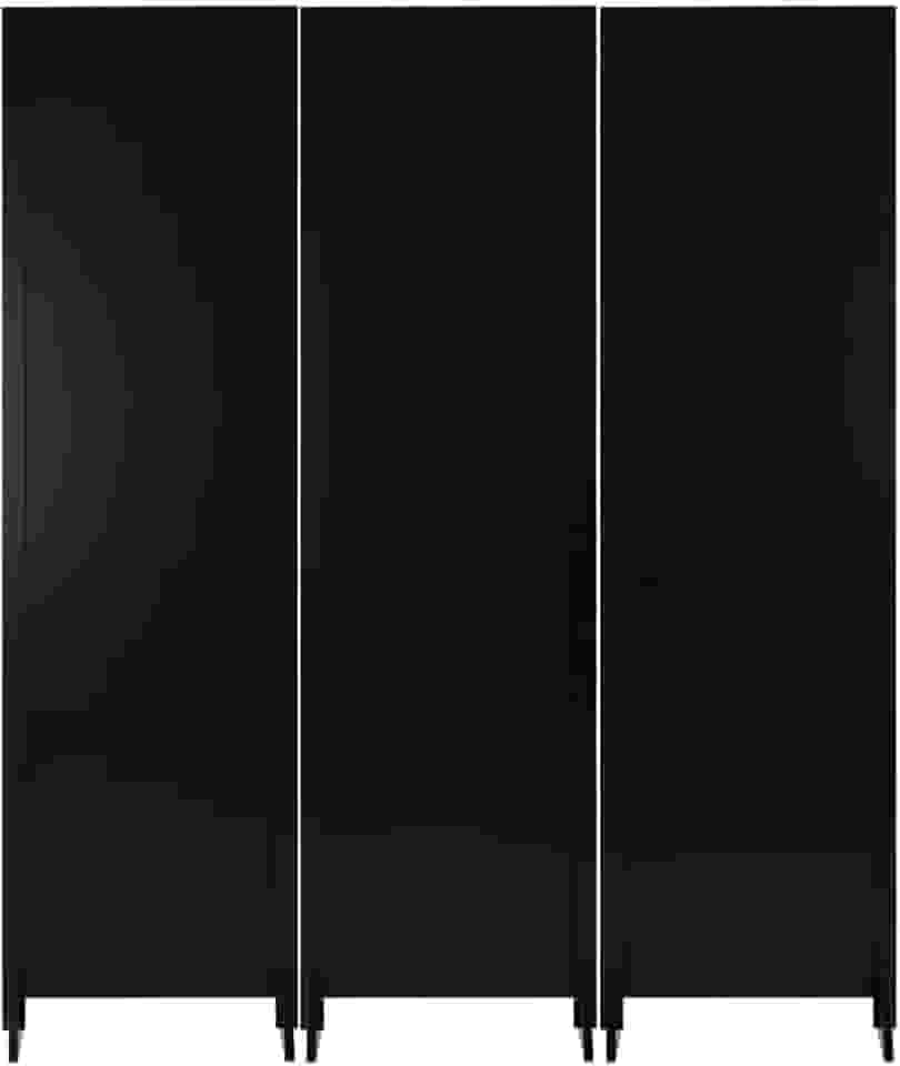 Biombo Liso Reto Fechado Pintado Divisor De Ambiente Preto ou Branco Com Pé Jt Home (PRETO, 3 FOLHAS DE BIOMBO)