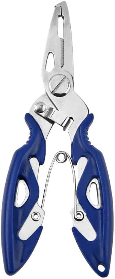 Alicate de pesca dobrado de aço inoxidável, com alça antiderrapante, ferramenta para pesca em água salgada/doce e uso ao ar livre
