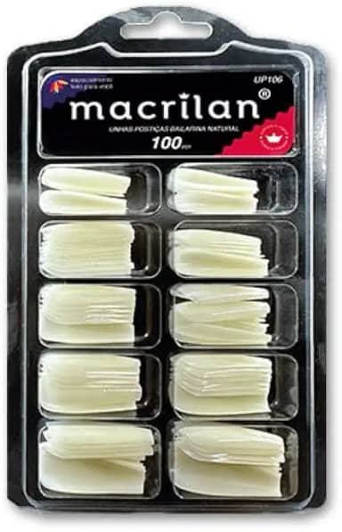 Kit de Unha Postiça (com 100 pçs) bailarina natural.TIPS Macrilan - UP106