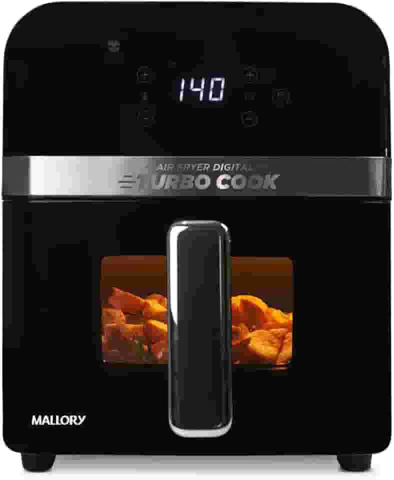 Fritadeira Elétrica Mallory Turbocook 6L - Painel Touch, Visor em Vidro, Air Cook System, Timer 60 minutos, Air Cook System – 127V