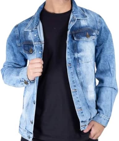 Jaqueta Jeans Masculina, Modelo Clássico, Disponível em Azul Claro e Preto, Estilo Casual Premium