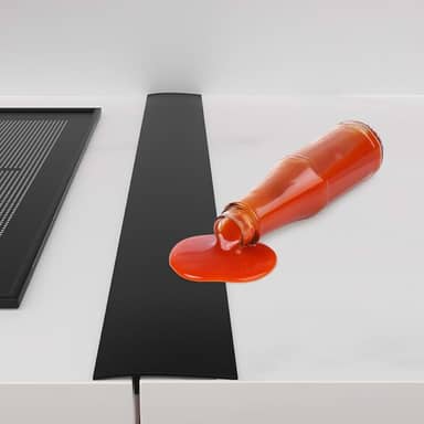 Capas para fogão – Pacote com 2 unidades de silicone preto 63 cm – Enchimento de lacuna para fogão