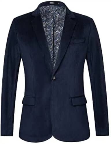 Blazer Masculino Slim Fit, Marrom Estilo Formal, com Forro Estampado