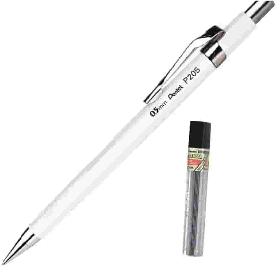 Lapiseira Sharp P200 Pentel 0.5mm Branca + Grafite