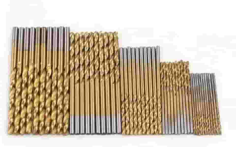 Kit 50 Brocas Aço Titanium Para Furadeira