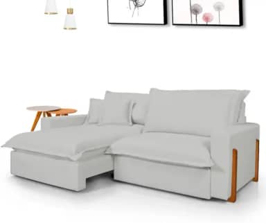 Sofá Retrátil e Reclinável Dubai com Molas Ensacadas, 1,90m. (Cinza Claro)