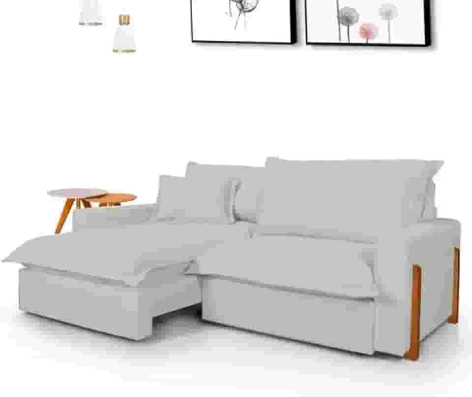 Sofá Retrátil e Reclinável Dubai com Molas Ensacadas, 1,90m. (Cinza Claro)