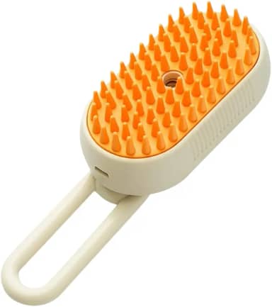 Escova Pet Elétrica para Limpeza e Massagem com Pulverizador 3 em 1 – Cerdas Macias em Silicone, Remove Pelos, Massageia e Hidrata – Carrega com USB Tipo-C – Rotação 360° – Ideal para Cães e Gatos