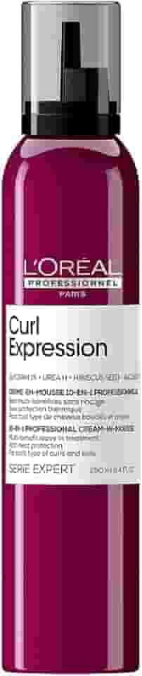 L'Oréal Professionnel Creme Mousse Leave-in Curl 10 em 1 Expression, Para Cabelos Crespos e Cacheados, Definição e Hidratação, Proteção Térmica, Força e Maciez, 250ml