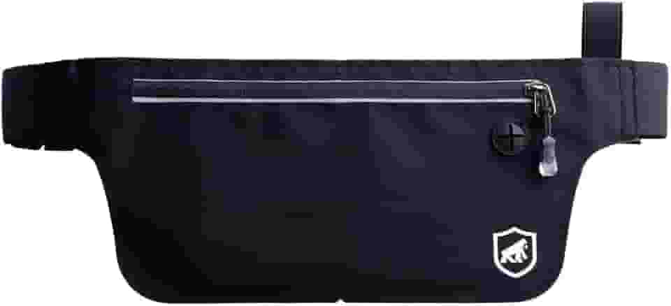 Pochete Porta Dólar Antifurto com Elástico Ajustável para Celular, Dinheiro, Documentos, Passaporte ideal para Viagem e Uso Diário, Ultra Slim Preta