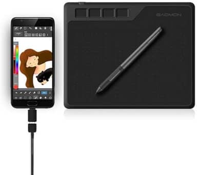 GAOMON S620 Mesa Digitalizadora Graphics Tablet de 10 polegadas com caneta passiva de 8192 níveis e 4 teclas de atalho, compatível com Windows/Mac/Smartphone Android