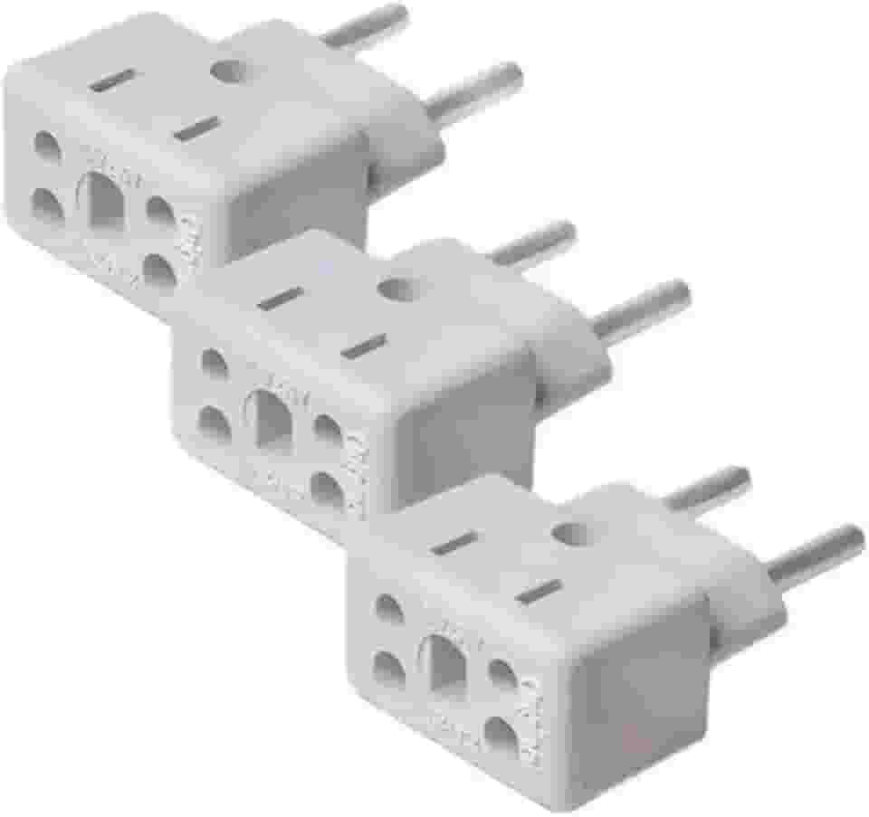 KIT 3 Adaptador De Tomada Benjamin Universal 3 Pinos 10A/20A Para 2 e 3 Pinos Bivolt 110V/220V para Tomada Americana e Europa os mais seguros para Secadores Chapinhas Air Fryer Fritadeiras Aquecedores