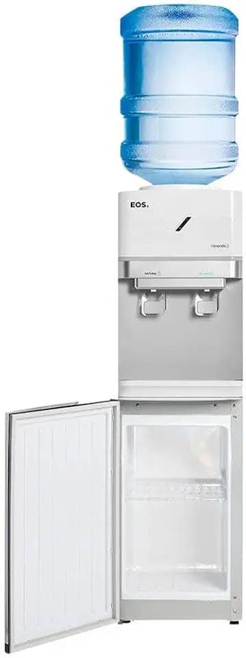 Bebedouro de Coluna para Garrafão com Armário Eos Mineralle Compressor Branco Ebc01bca 220v