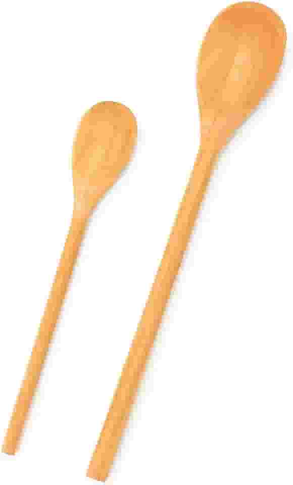 Colher de Bambu Natural, 32 cm e 26 cm, Acabamento Liso, Livre de BPA, para Panelas Antiaderentes e Cerâmicas