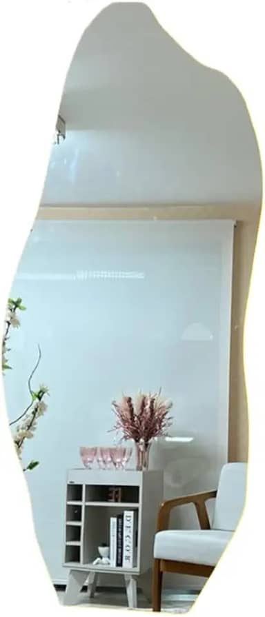 Espelho De Corpo Inteiro Com IluminaçãO | Para ChãO Ou Parede | Ideal Para Quarto, Sala E Hall(LUZ QUENTE BATERIA,60x40)