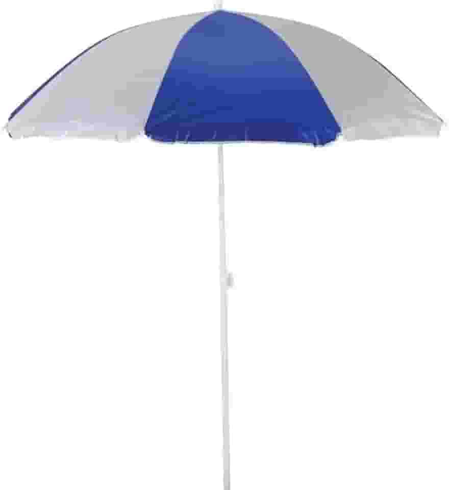 Guarda-Sol de Praia Gigante 1,80m, Azul e Branco, Proteção UV, para Praia, Piscina e Pesca