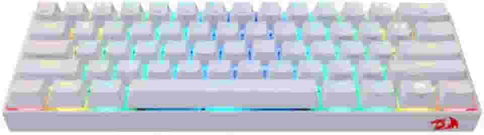 Teclado Gamer 60% Sem Fio Redragon Draconic Lunar White Switch Outemu MK2 Brown ABNT2 Bluetooth 5.0 - K530W-RGB, Branco