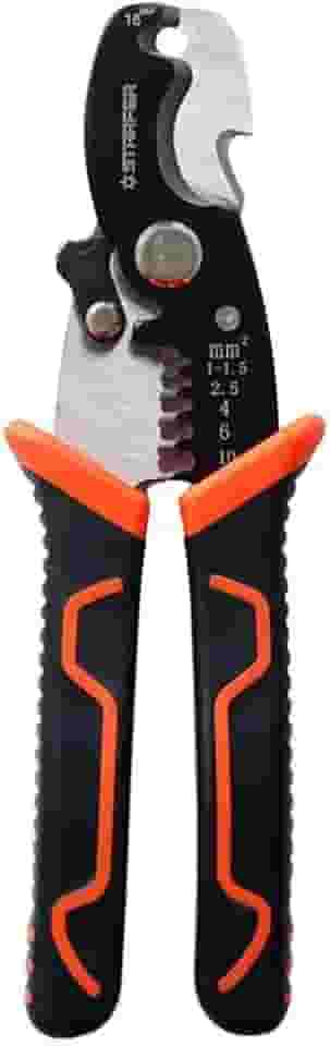 Alicate de Corte e Decapador Descascador de Fios Cabos Elétricos 16mm² Starfer para Eletricista Cabo Emborrachado