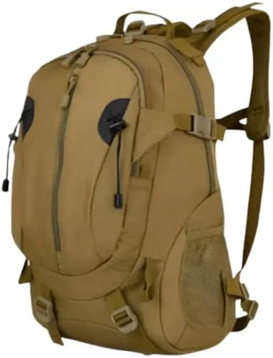 Mochila Tática Militar Multifuncional Caqui, 40 Litros, Impermeável, com 4 Bolsos, Ideal para Camping, Viagens e Escola