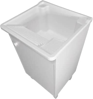 Tanque 26L Com Gabinete 46cm 1 Porta + Sifão Entregue Montado Cor: Tanque Branco