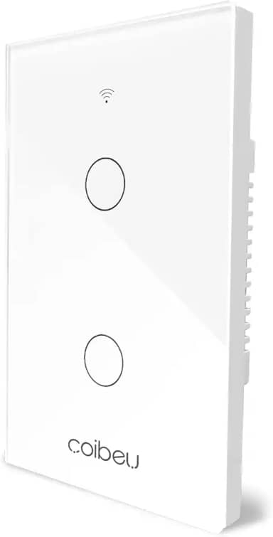 Interruptor Inteligente zigbee, Interruptor Smart Sem Fio Doméstico Multifuncional, Controle Remoto de Eletrodomésticos Por Celulares, Controle Por Voz, com neutro (2 botões, Branco)